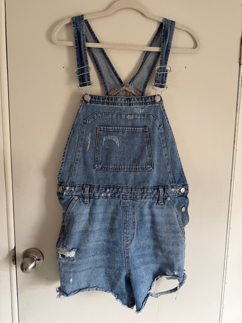 wild fable Light Blue Denim Short Overalls